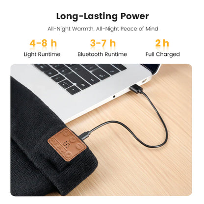 Rechargeable hat with Bluetooth and light